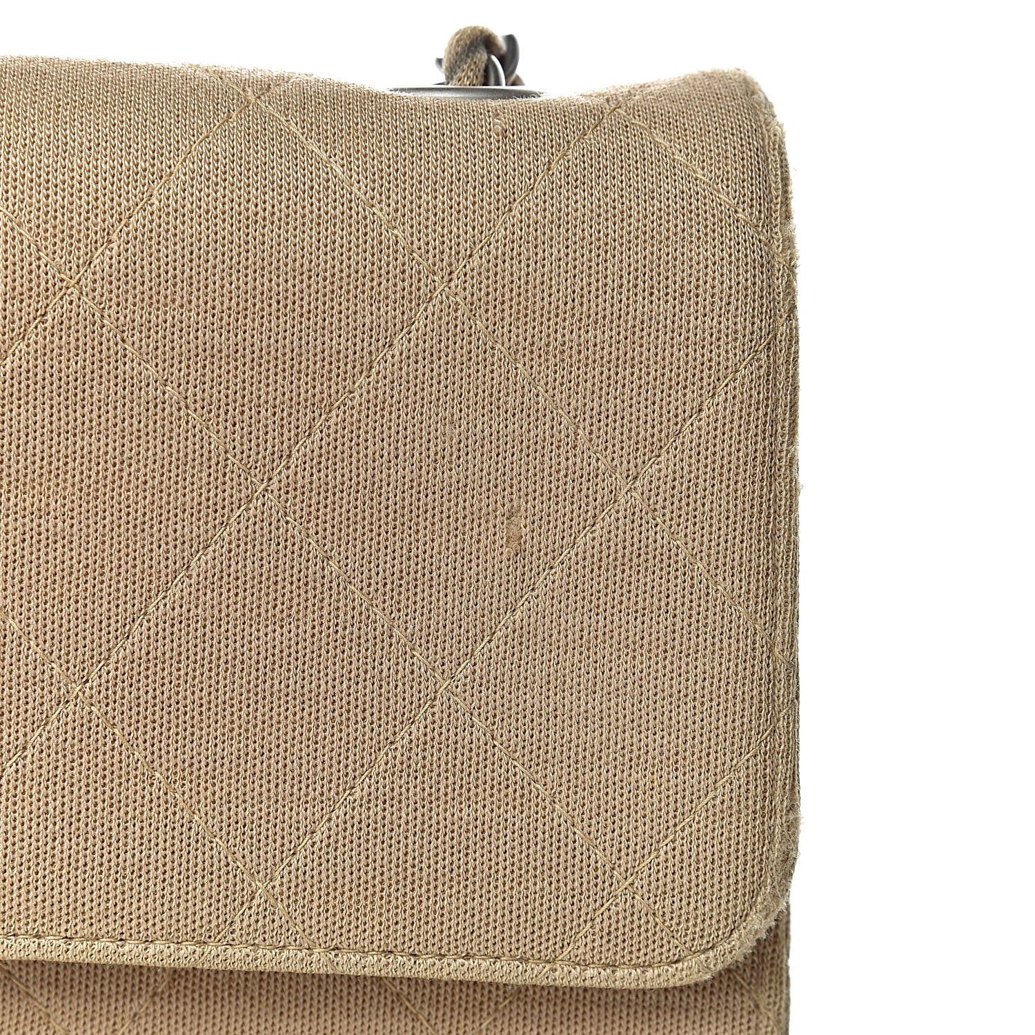 Chanel Jersey Quilted Jumbo Single Flap Beige 11 of 21