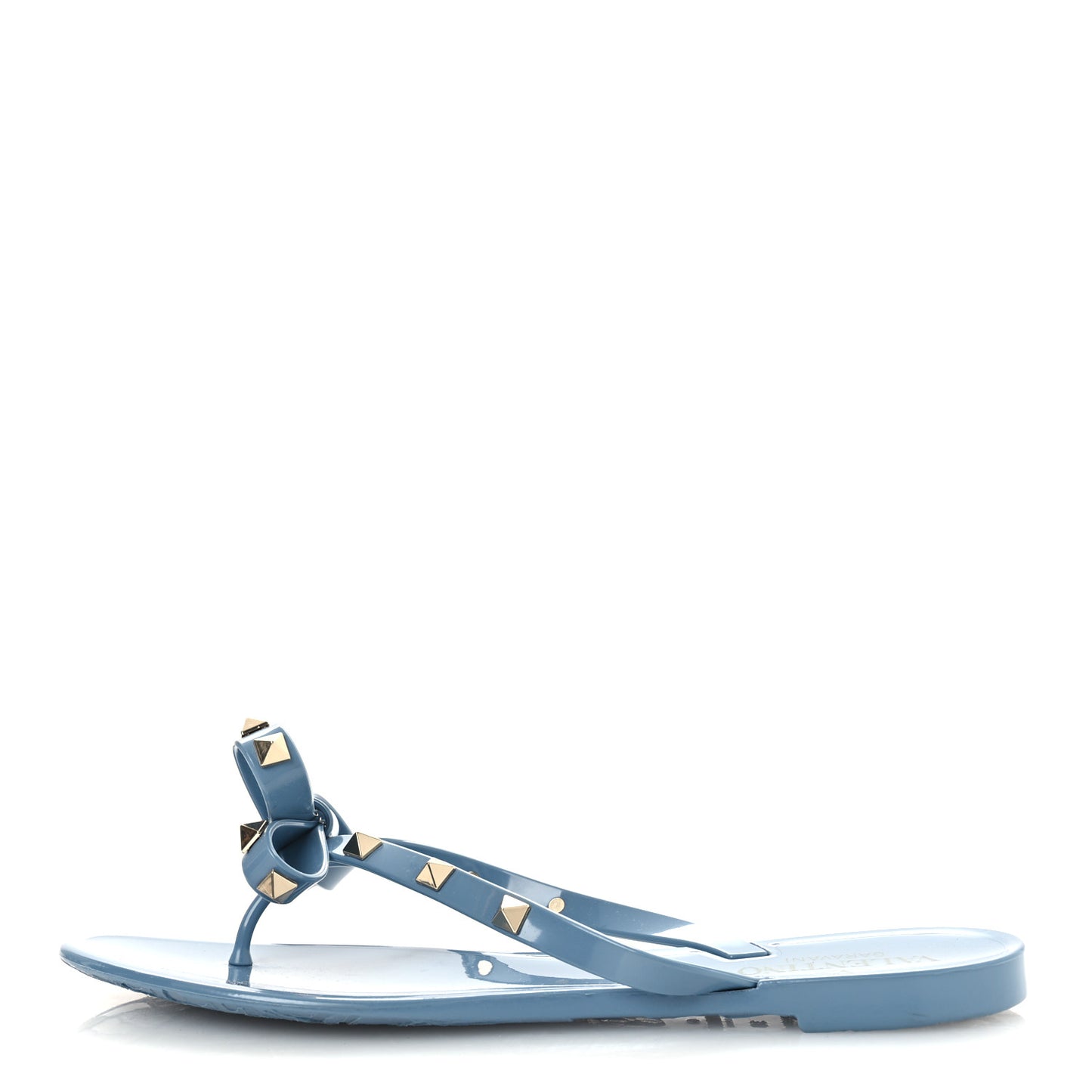 PVC Jelly Rockstud Bow Thong Sandals 38 Grey Sky