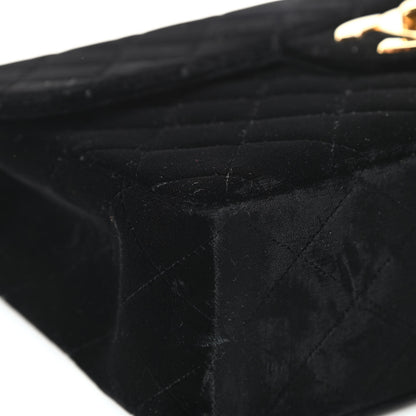 Chanel Velvet Quilted Jumbo Single Flap Black 11 of 20