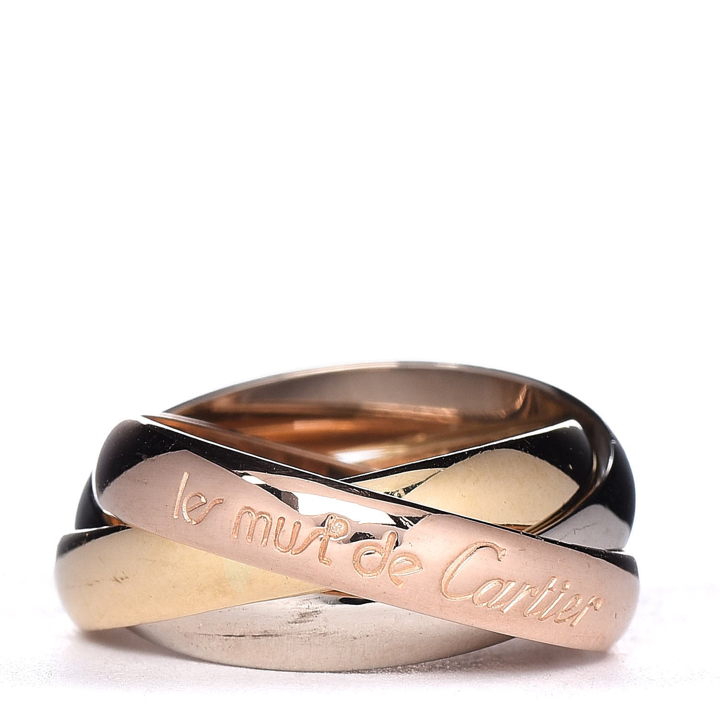 18K Pink Yellow White Gold Classic Les Must De Trinity Ring 49 4.75