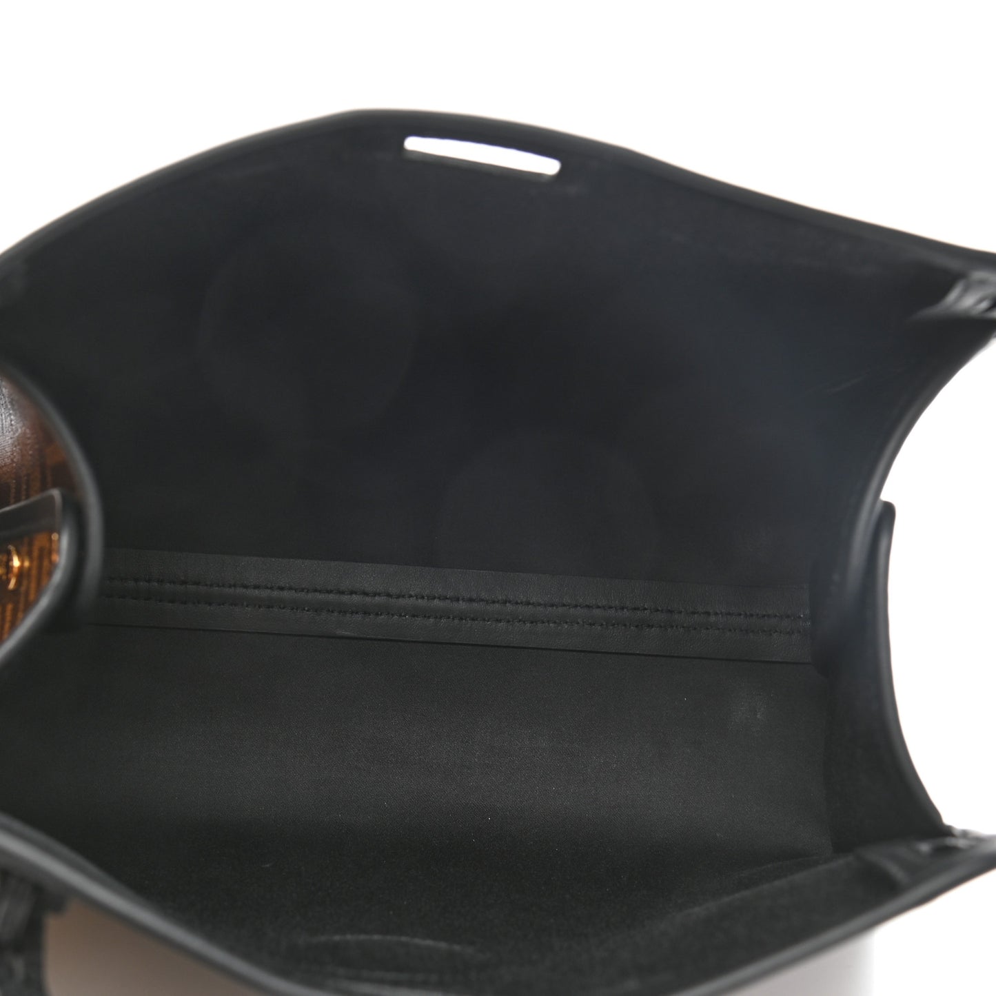 Glazed Fabric Vitello Century FF 1974 Stamp Patch Mini Peekaboo Defender Cover Mogano Panna Black