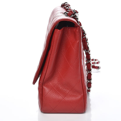 Chanel Caviar Quilted Jumbo Single Flap Red 9 of 9