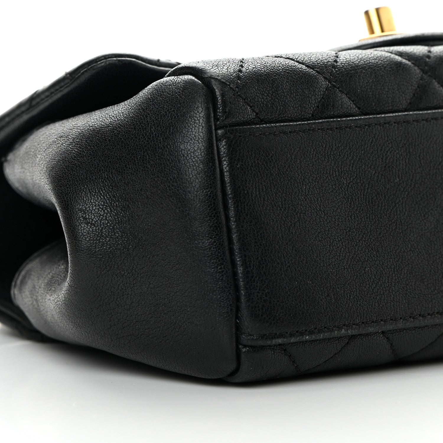 Chanel Shiny Sheepskin Quilted Mini Trapezio Flap Black 9 of 16