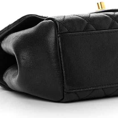 Chanel Shiny Sheepskin Quilted Mini Trapezio Flap Black 9 of 16