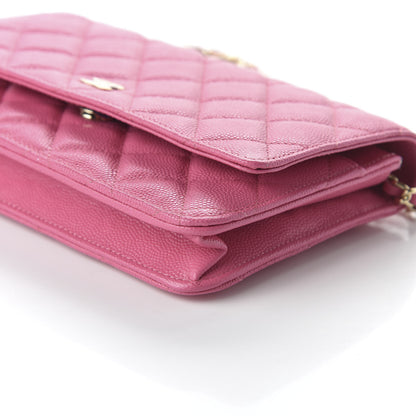 Chanel Caviar Quilted Wallet on Chain WOC Pink 7 of 11