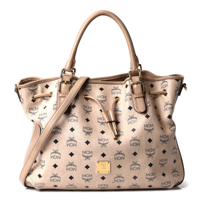 MCM Visetos Medium Drawstring Shopper Beige 2 of 12