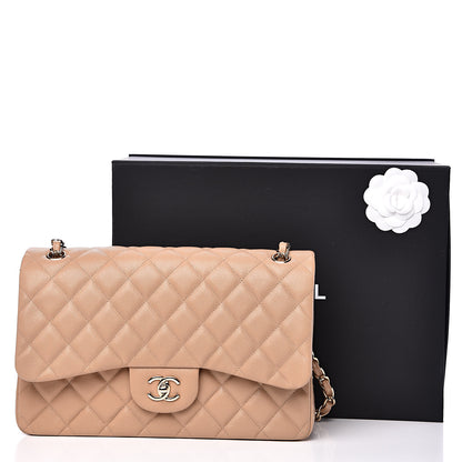 Chanel Caviar Quilted Jumbo Double Flap Beige Clair 13 of 13