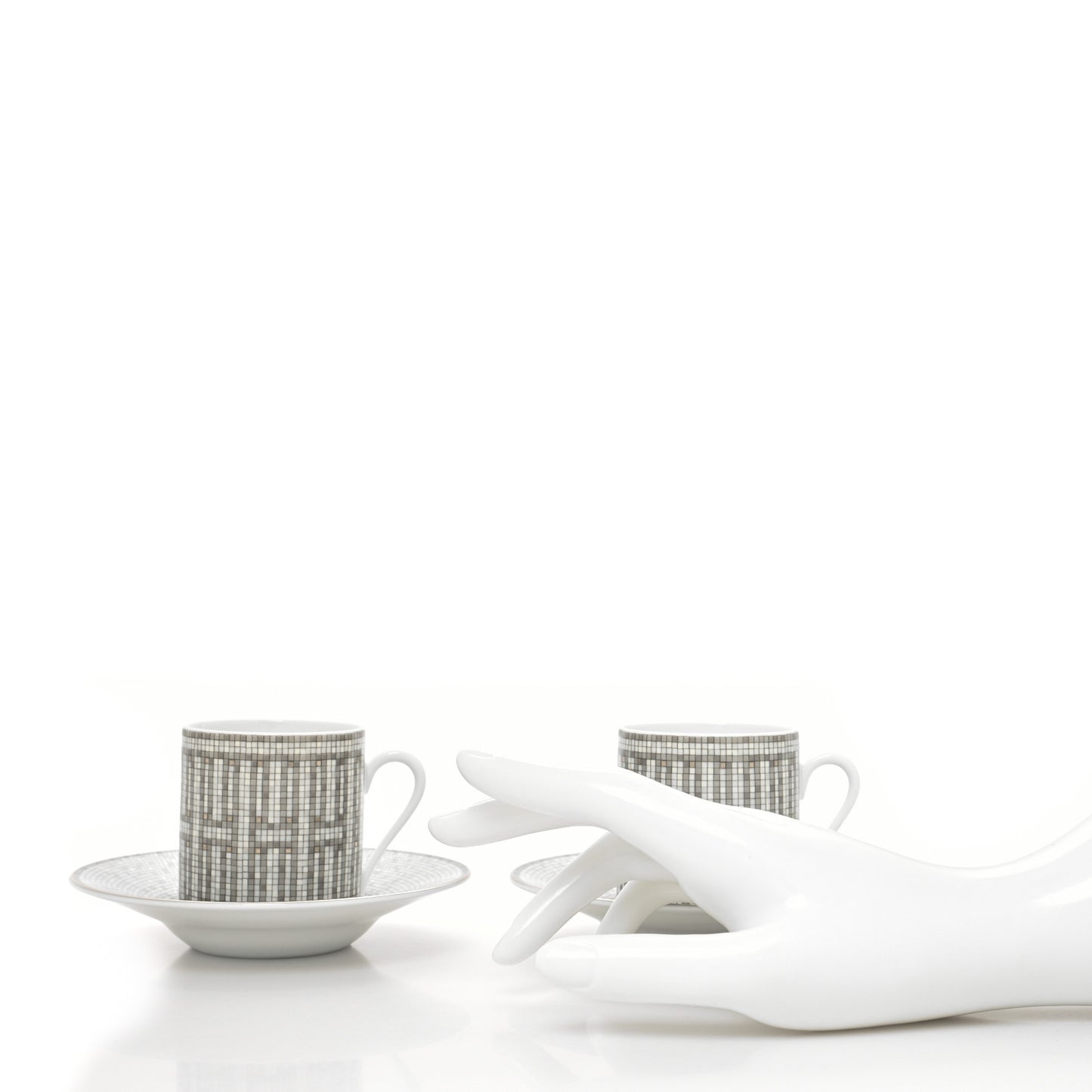 Porcelain Mosaique au 24 Coffee Cup and Saucer Set of 2