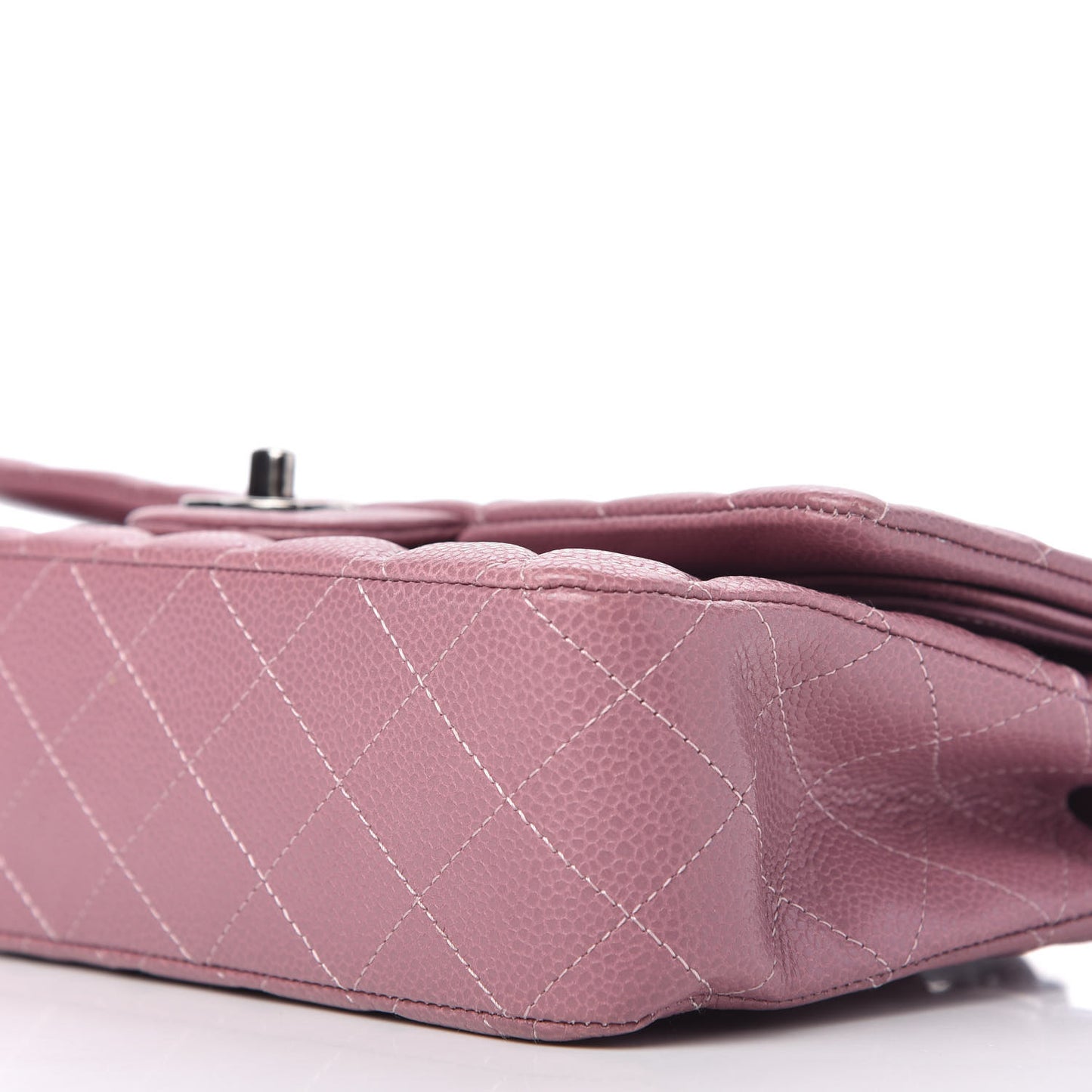 Caviar Quilted Medium Double Flap Pink