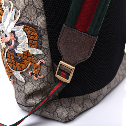 Gucci Soft GG Supreme Monogram Courrier Web Double Buckle Backpack Beige New Acero 18 of 19