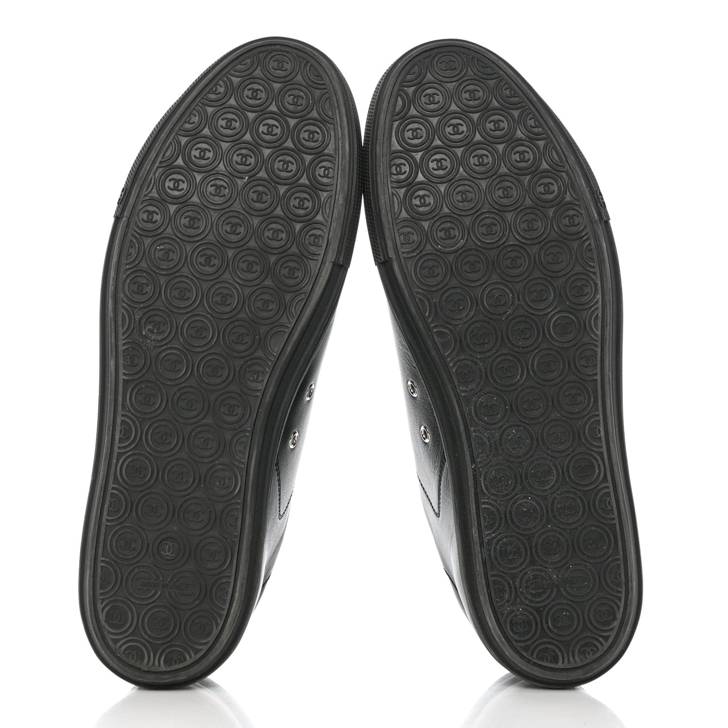 Calfskin Mens CC Cap Toe Sneakers 40 Black