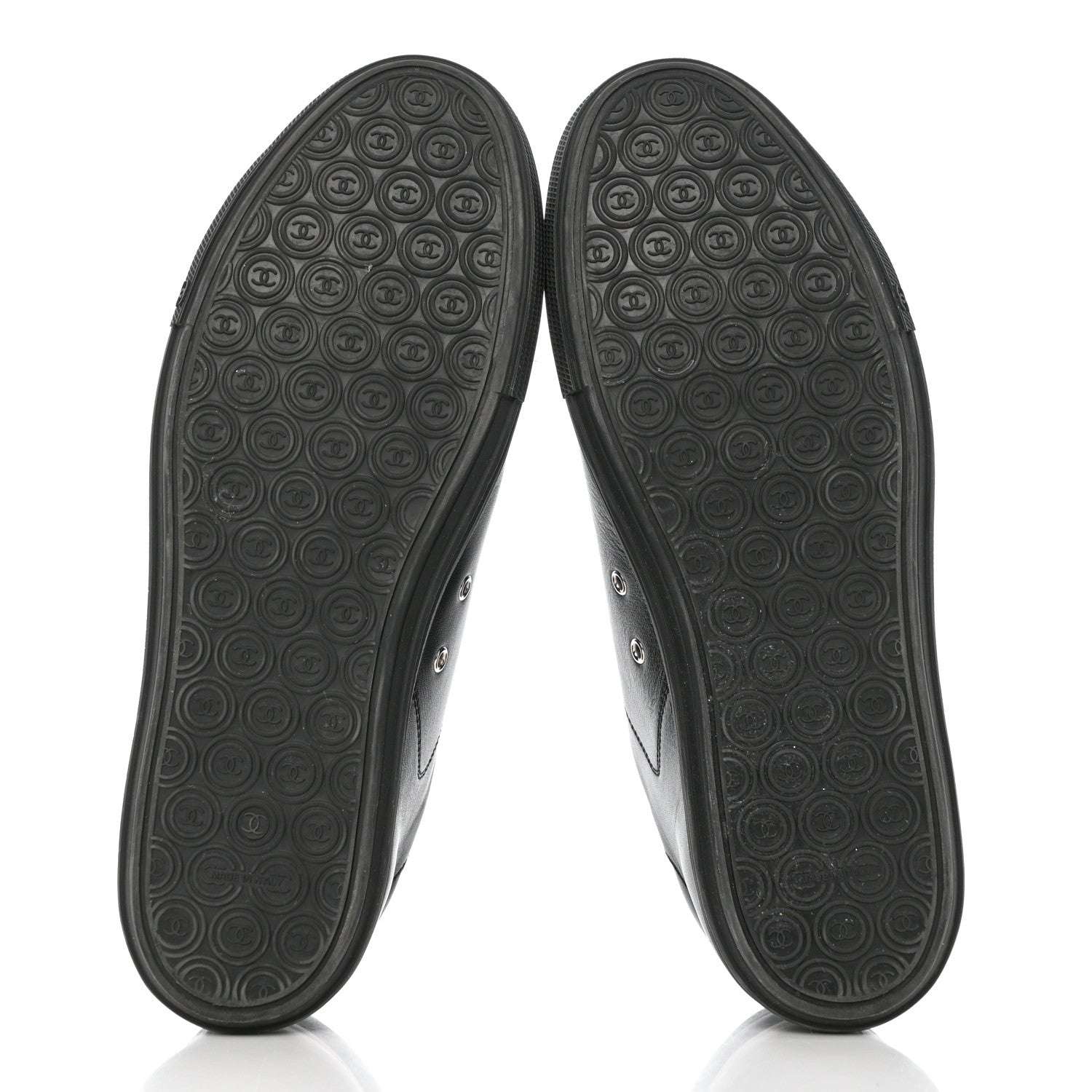 Chanel Calfskin Mens CC Cap Toe Sneakers 40 Black 5 of 12