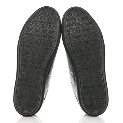Chanel Calfskin Mens CC Cap Toe Sneakers 40 Black 5 of 12