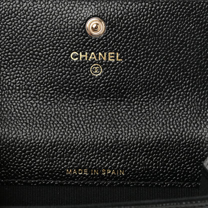 Chanel Caviar Quilted Chain CC Flap Card Holder Black 6 of 8