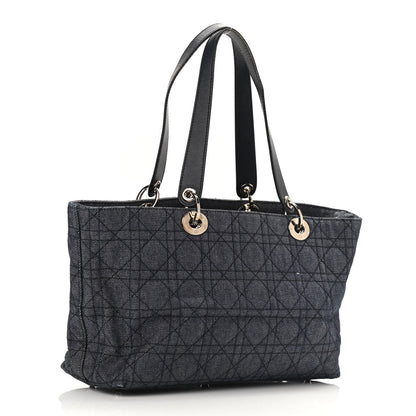Christian Dior Denim Cannage Lady Dior Shopper Tote Blue 3 of 14