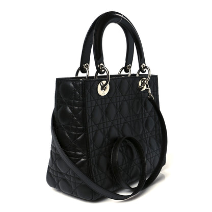 Christian Dior Lambskin Cannage Medium Lady Dior Black 3 of 10