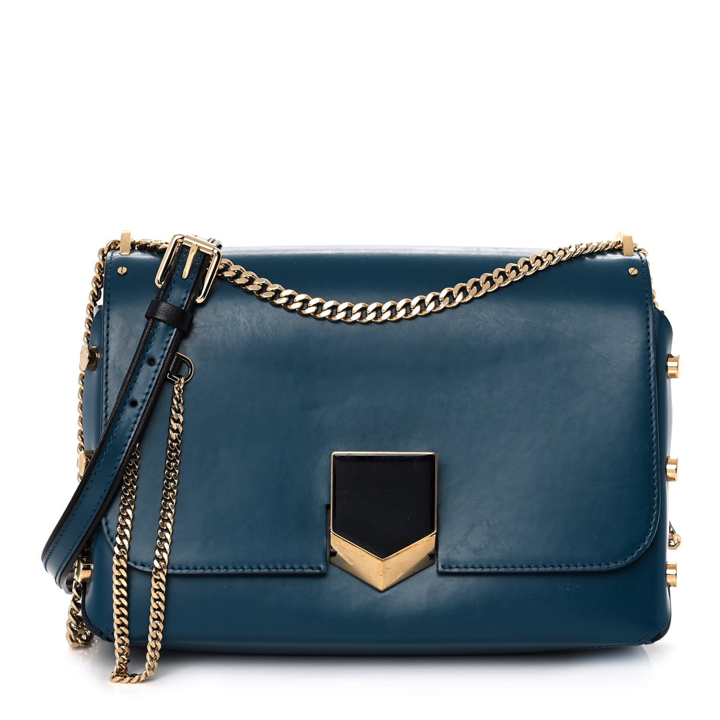 Smooth Calfskin Lockett City Shoulder Bag Midnight Blue