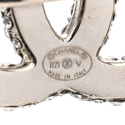 Chanel Chain Link Crystal CC Dog Tag Charm Necklace Gold 5 of 5