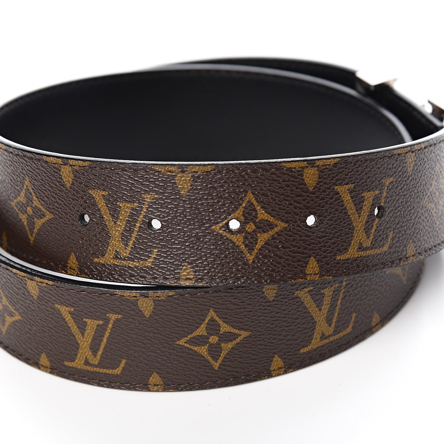 Calfskin Monogram 40mm LV Initiales Reversible Belt 85 34 Black