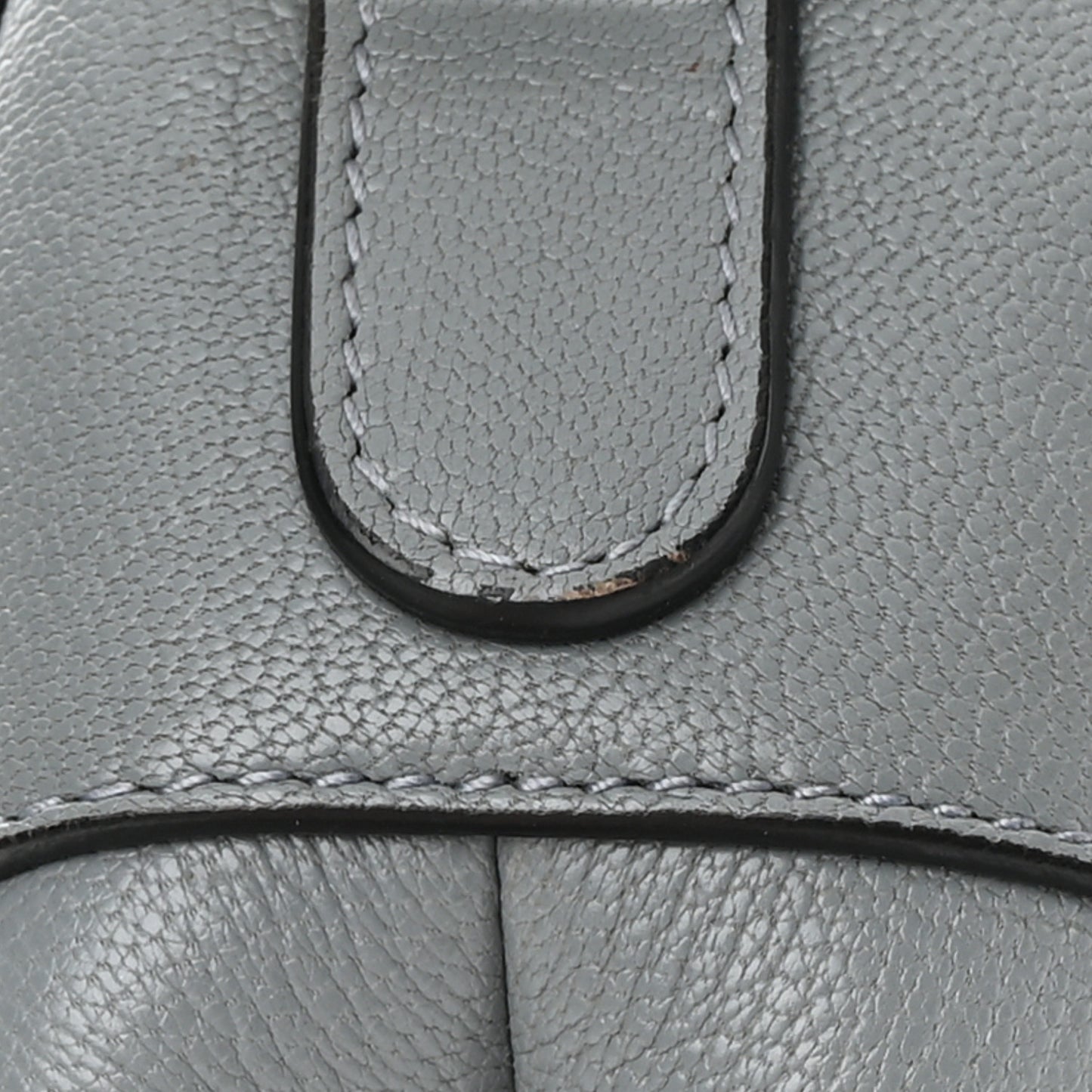 Grained Calfskin Saddle Bag Grey Stone