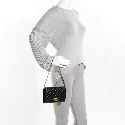 Chanel Lambskin Quilted Golden Class Clutch with Chain Black 2 of 8