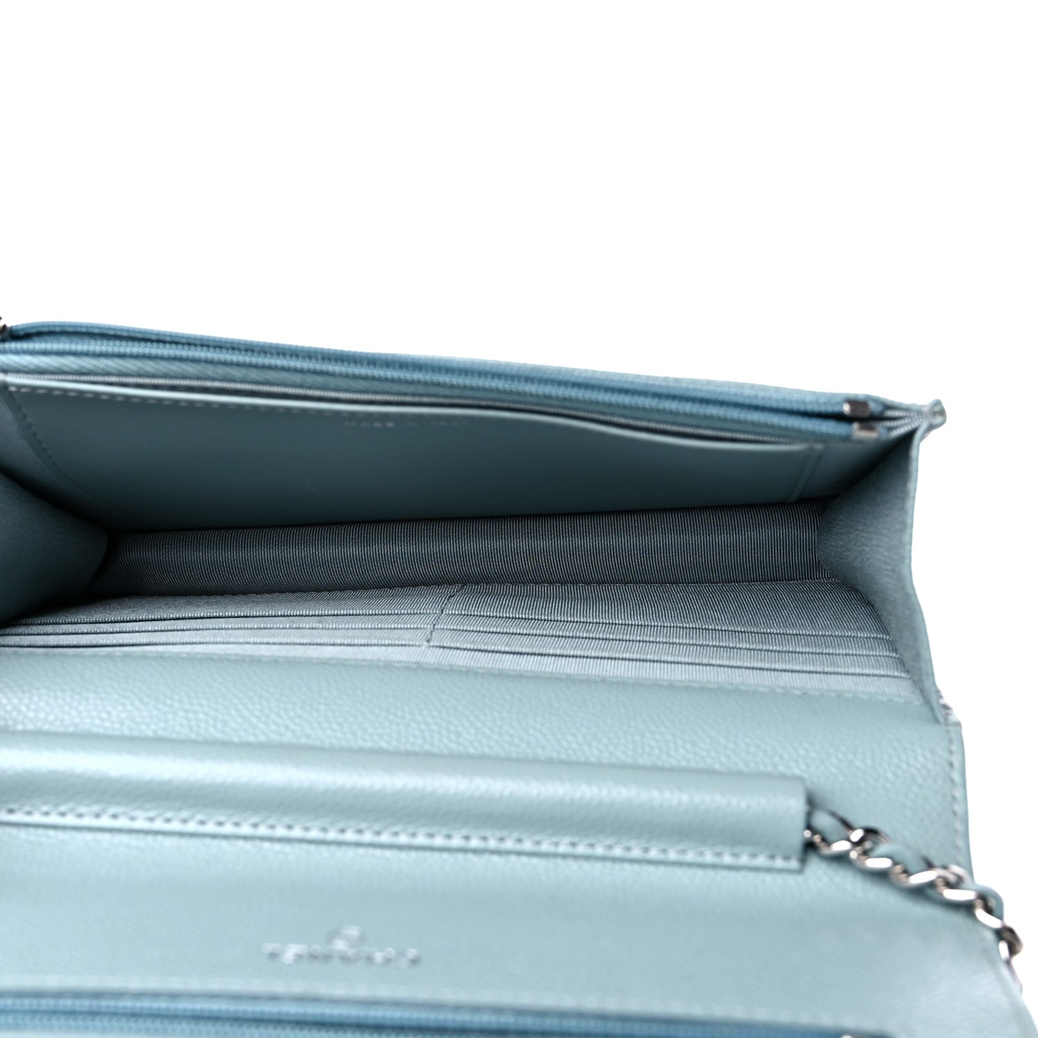 Chanel Caviar Quilted Wallet On Chain WOC Light Blue 5 of 15