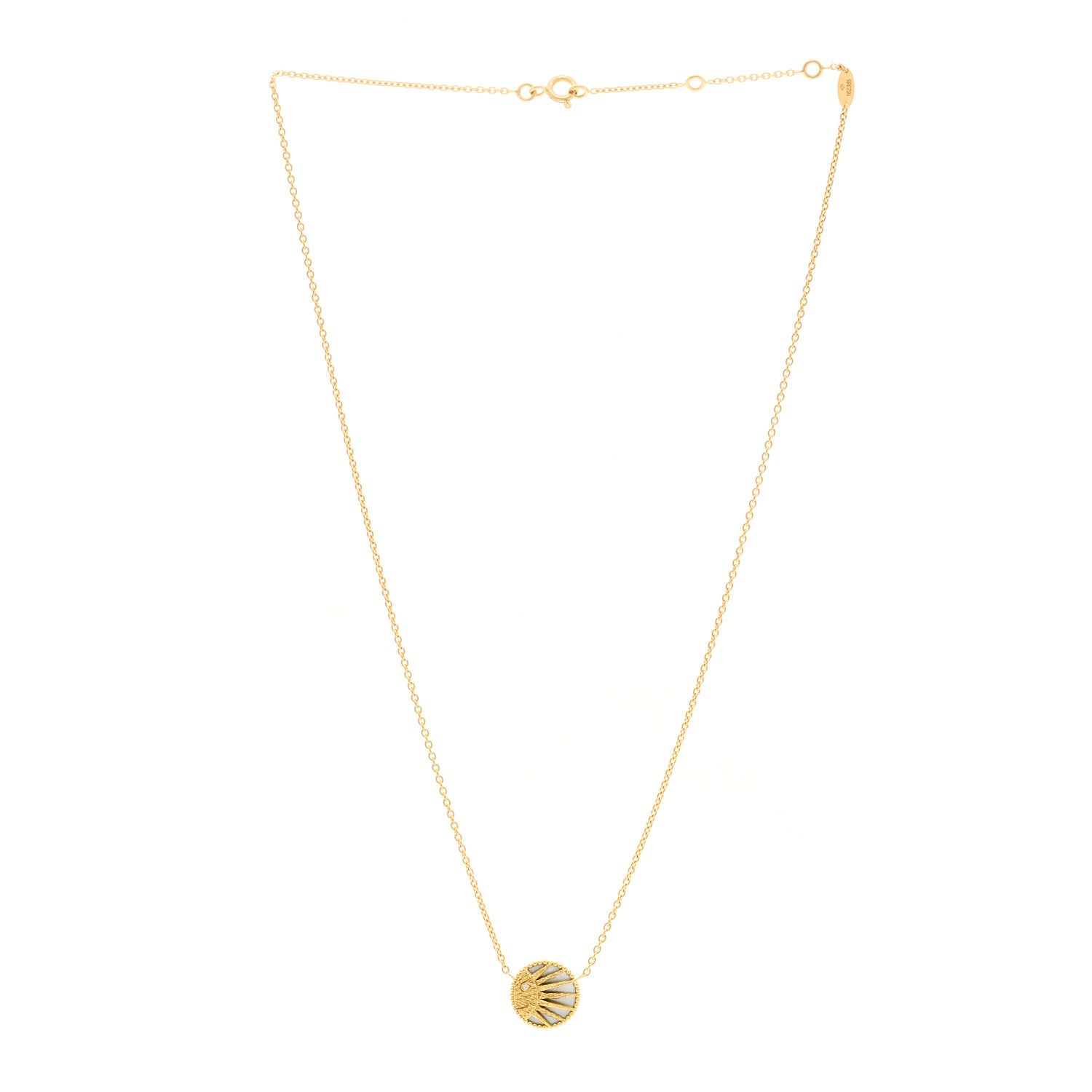 Christian Dior 18K Yellow White Gold Diamond Black Onyx Mother of Pearl Rose Celeste Pendant Necklace 3 of 6