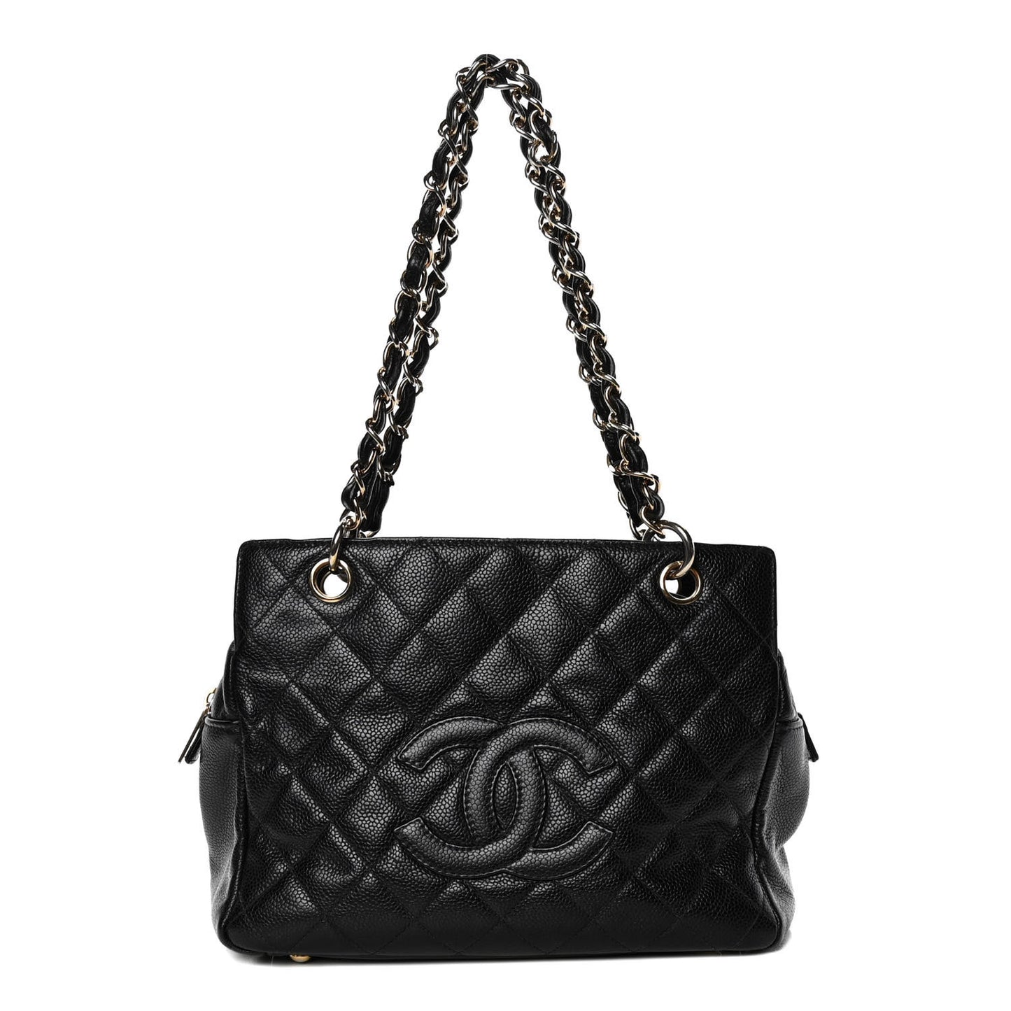 Caviar Quilted Petit Timeless Tote PTT Black