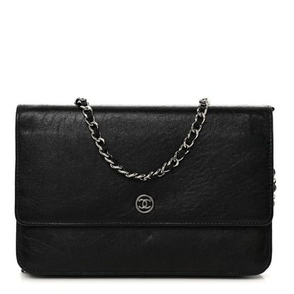 Chanel Goatskin Wallet On Chain WOC Black 1 of 10
