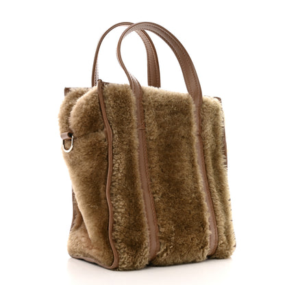 Balenciaga Shearling XS Bazar Shopper Tote Beige 3 of 15