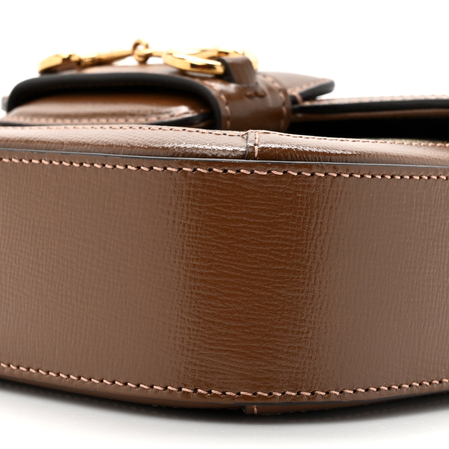 GG Supreme Monogram Web Mini Horsebit 1955 Shoulder Bag Beige Brown Sugar