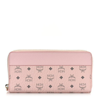 MCM Visetos Large Zip Around Wallet Pink 1 of 9