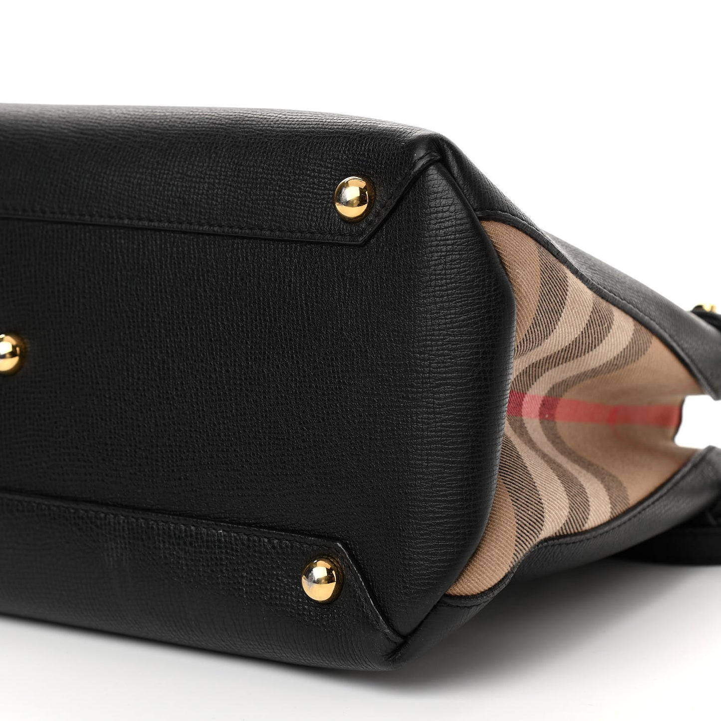 Derby Calfskin House Check Medium Banner Tote Black