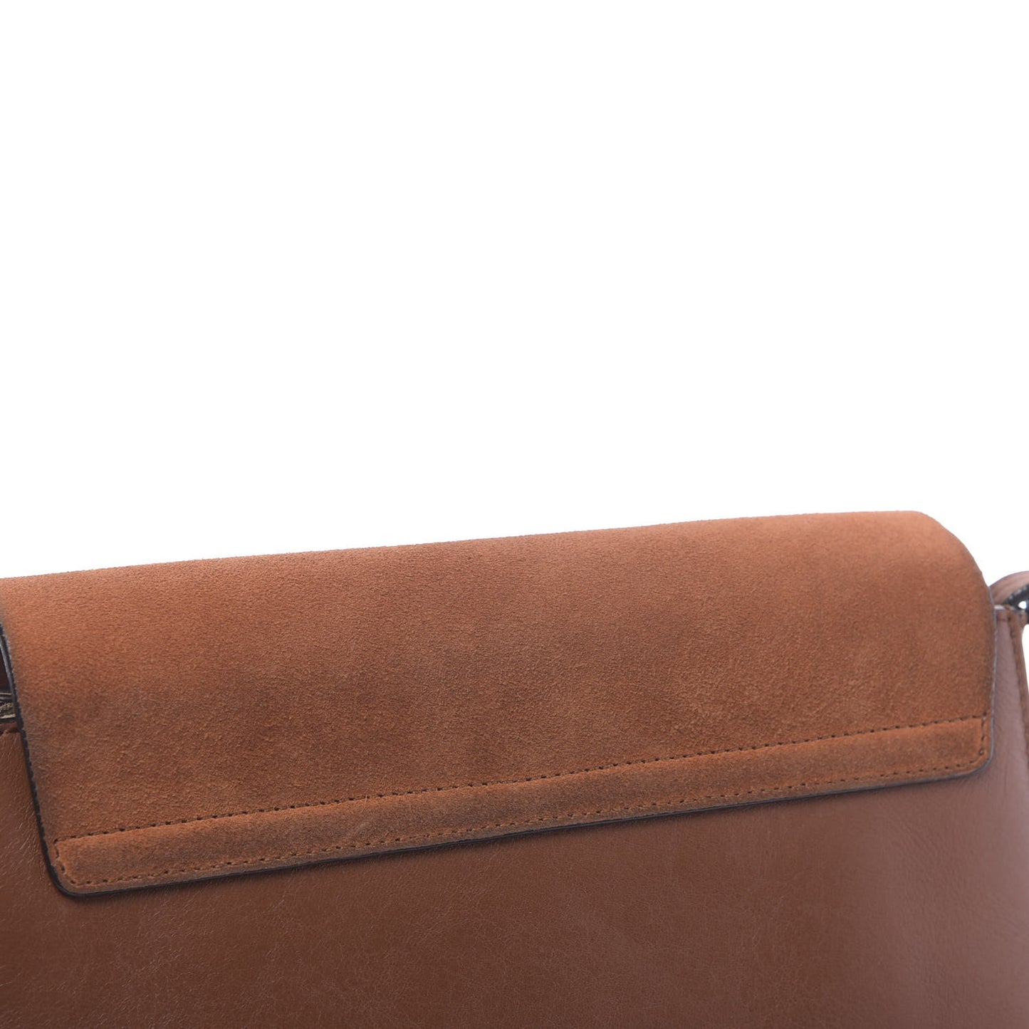 Suede Calfskin Small Faye Shoulder Bag Tobacco