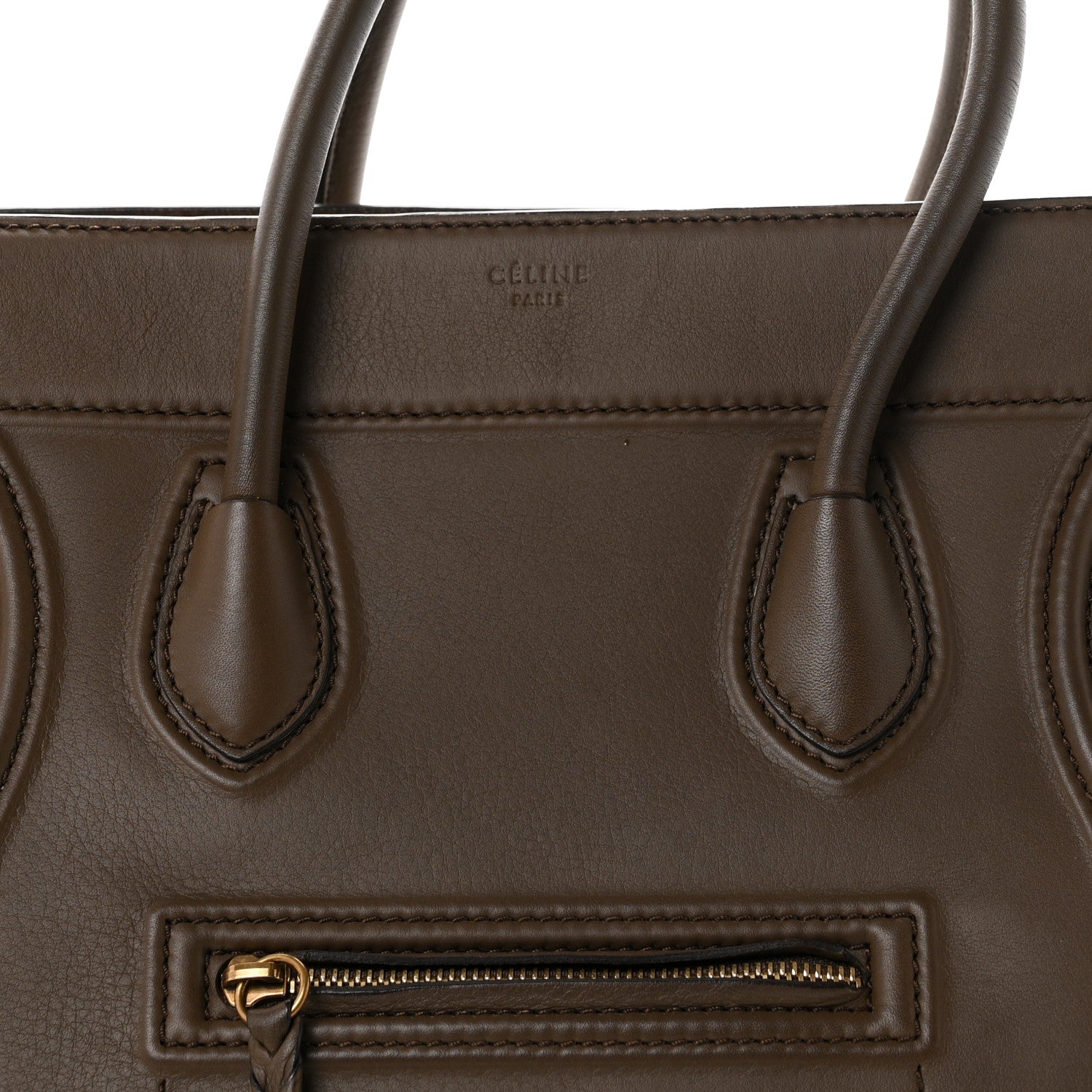 Celine Supple Calfskin Medium Phantom Luggage Khaki 9 of 13