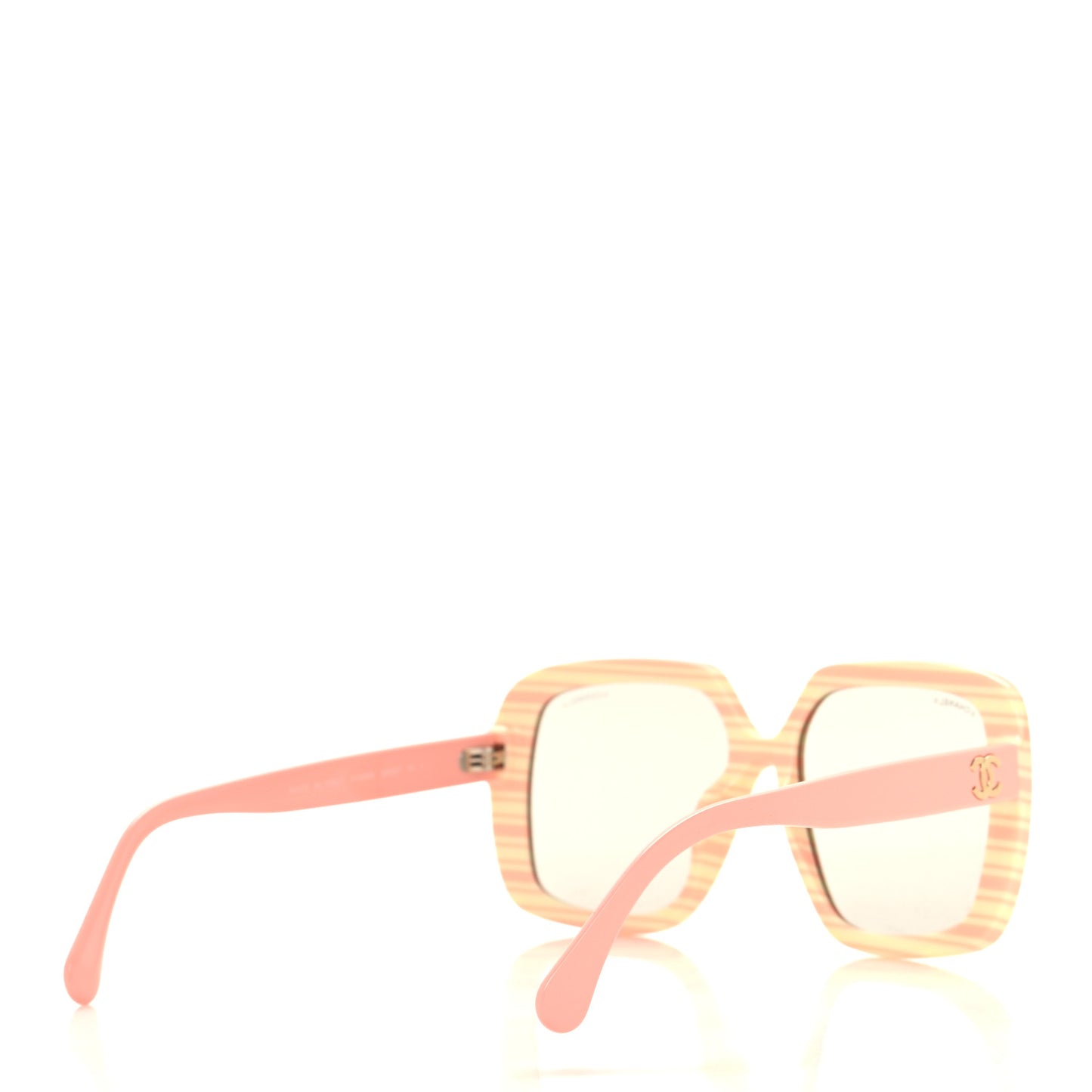 Acetate Square Sunglasses 71599-A Peach Yellow Light Gray