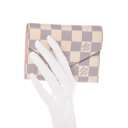 Louis Vuitton Damier Azur Victorine Wallet Rose Ballerine 2 of 7