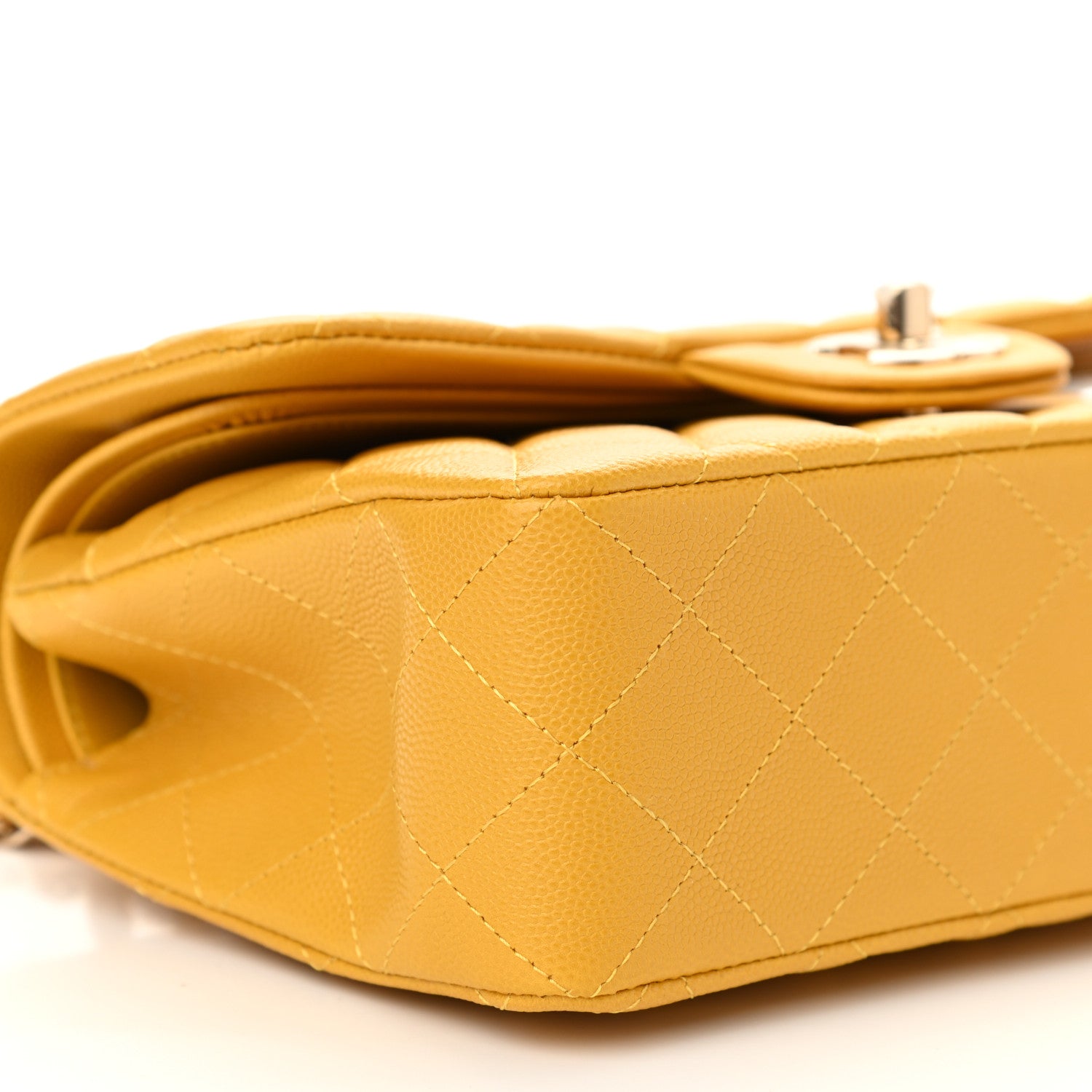 Chanel Caviar Quilted Small Double Flap Yellow 9 of 11