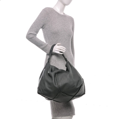 Bottega Veneta Washed Cervo Deerskin Shoulder Bag New Light Grey 2 of 6