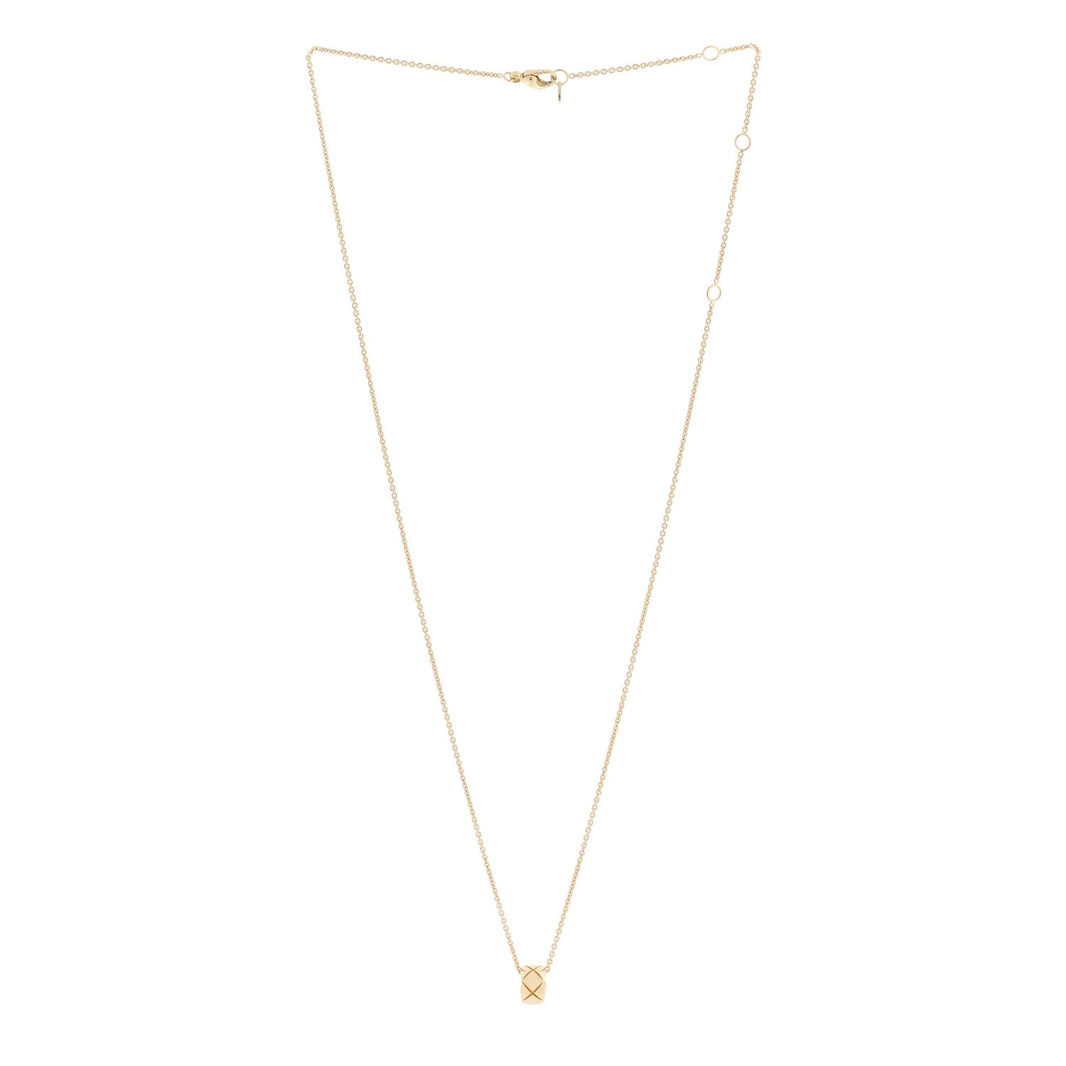Chanel 18K Yellow Gold Coco Crush Small Round Pendant Necklace 3 of 7