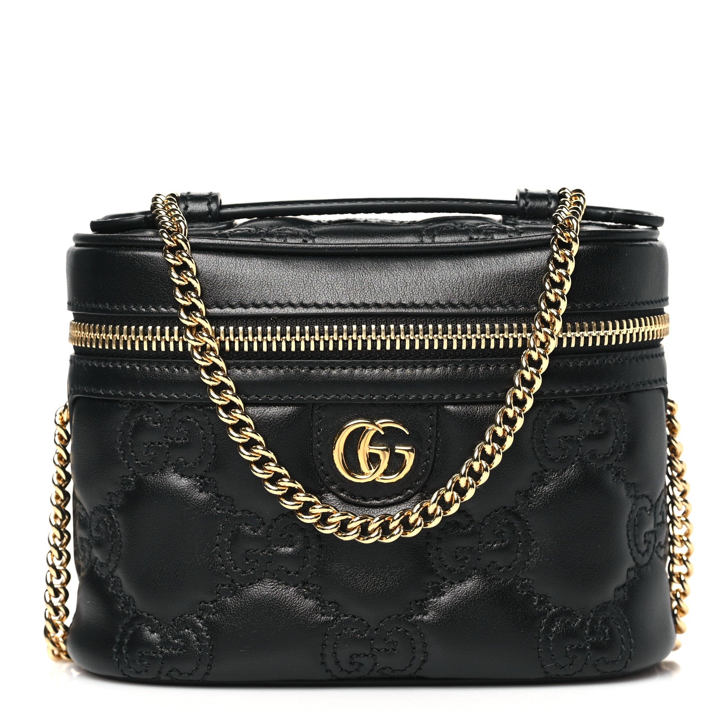 Gucci Calfskin GG Matelasse Mini Top Handle Bag Black 1 of 11