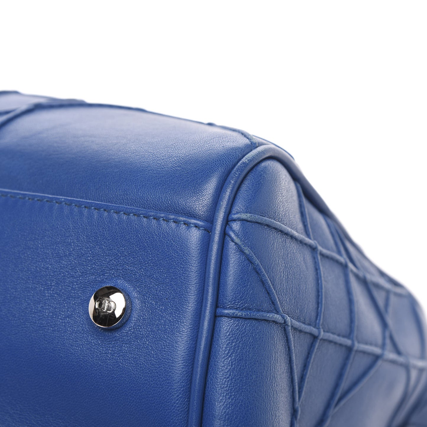 Lambskin Cannage Granville Polochon Blue