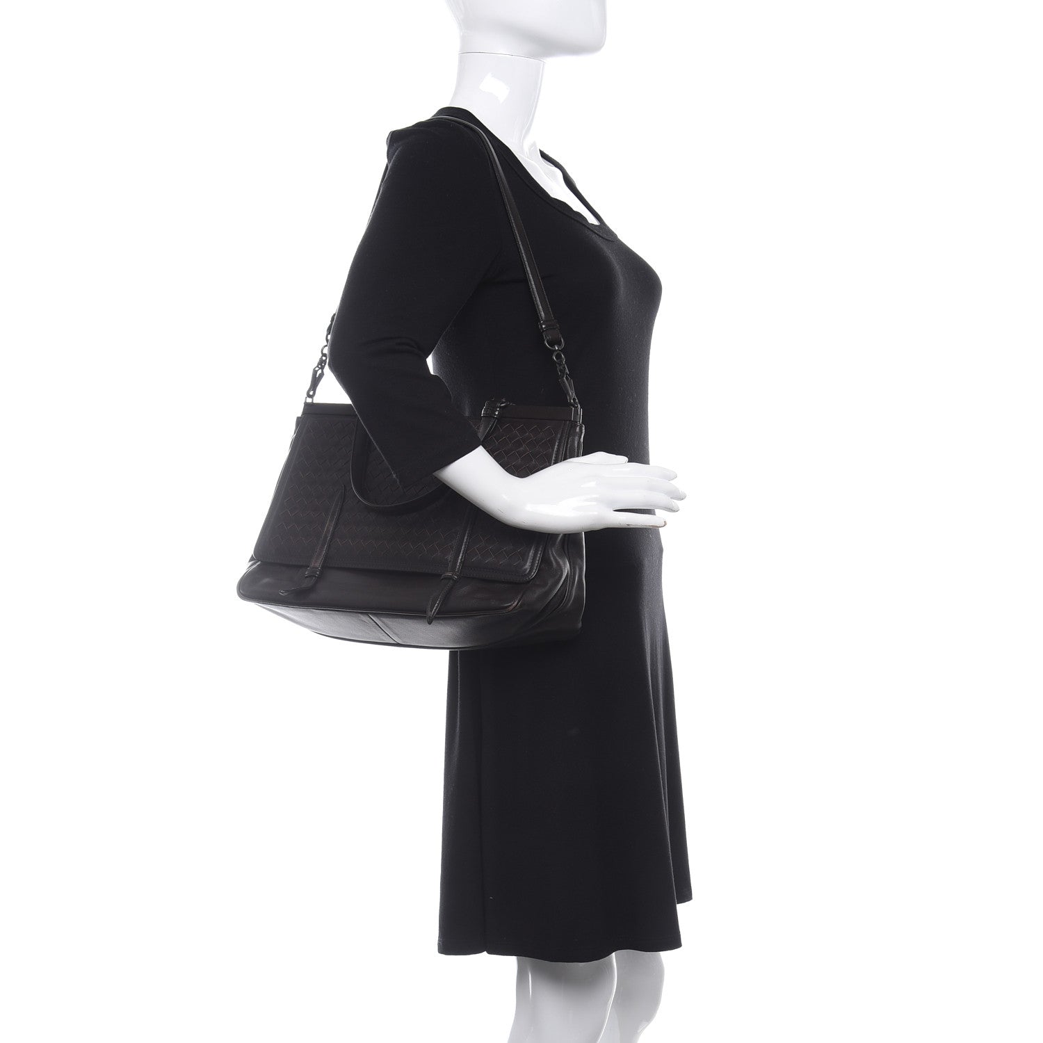 Bottega Veneta Nappa Intrecciato Satchel Black 3 of 12
