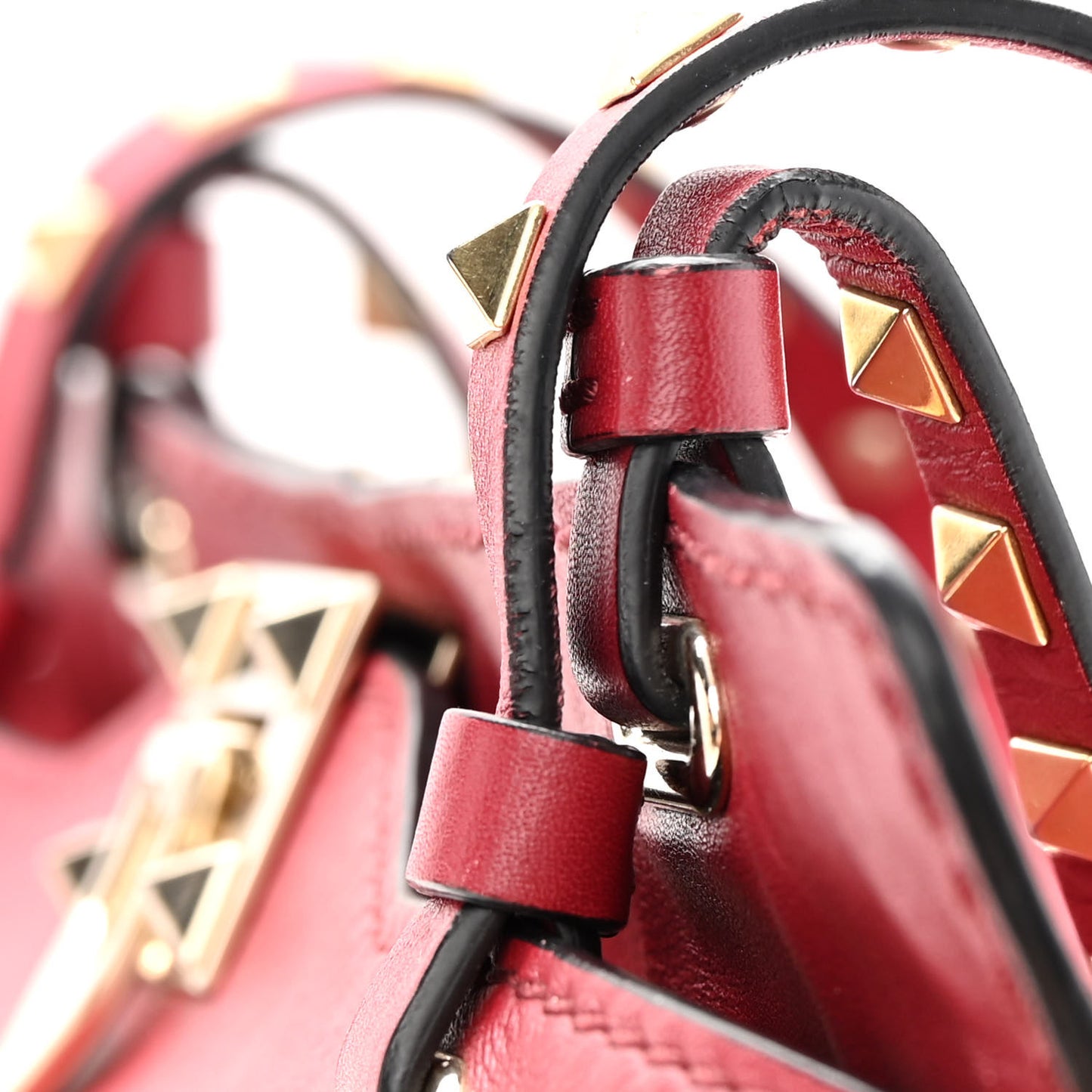 Vitello Medium Rockstud Tote Rosso Valentino