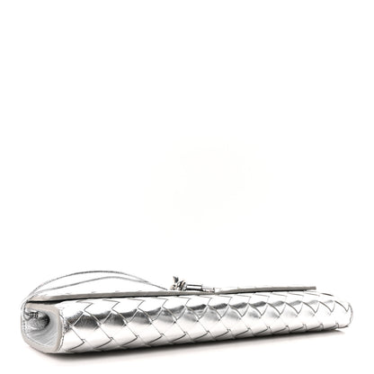 Bottega Veneta Metallic Nappa Intrecciato Long Andiamo Top Handle Silver 4 of 9