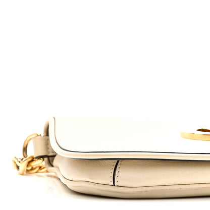 Gucci Roxy Calfskin Blondie Chain Shoulder Flap Bag Mystic White 9 of 10