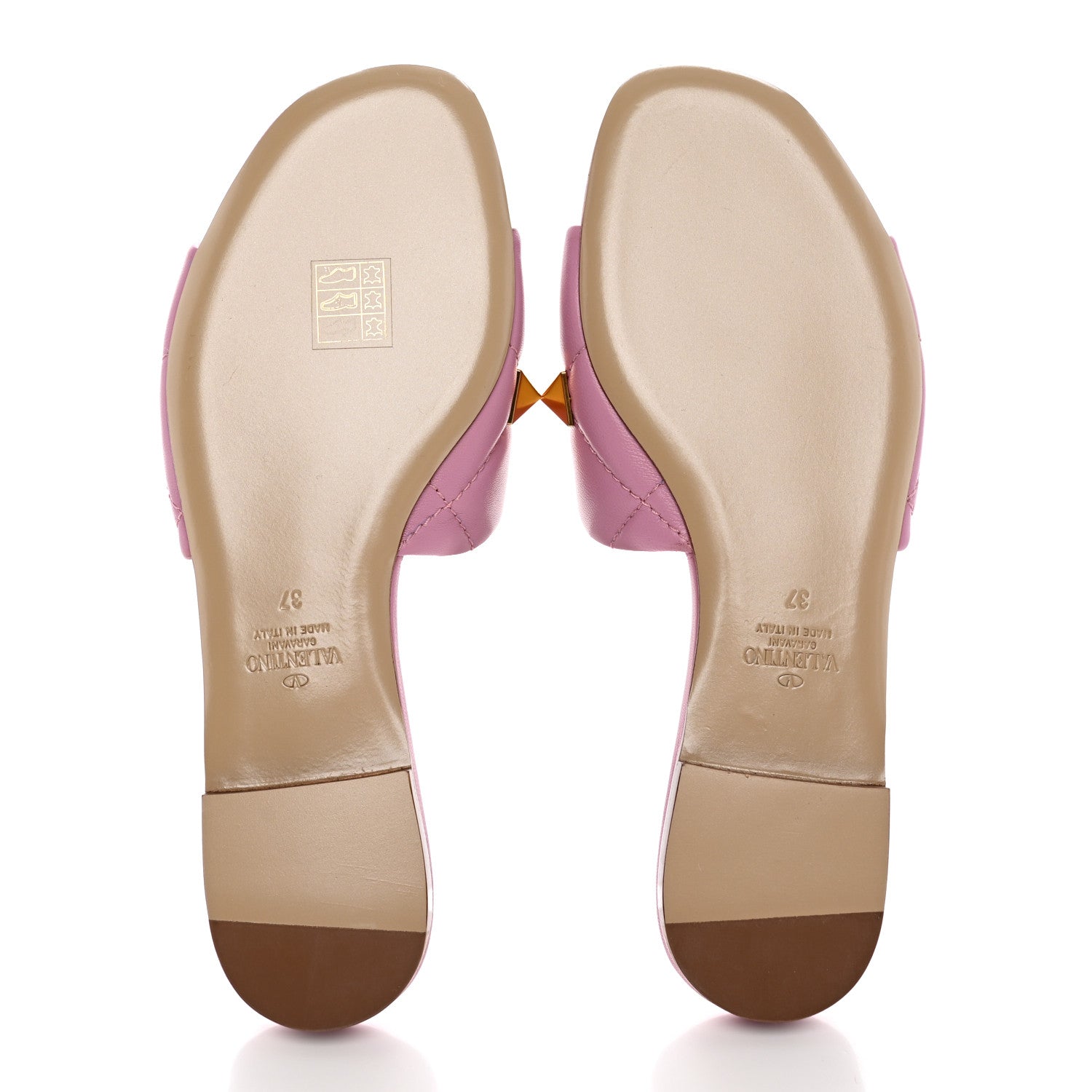 Valentino Garavani Nappa Roman Stud Flat Slide Sandals 37 Giacinto 5 of 14