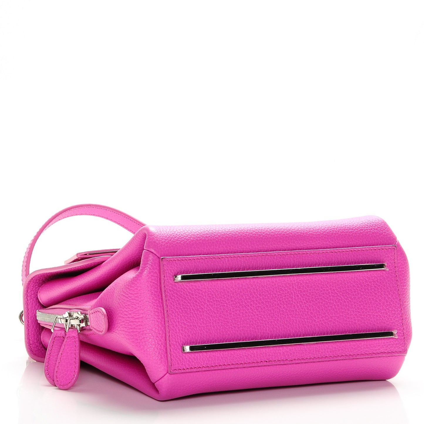 Grained Calfskin Le Dix Mini Soft Cartable Rose Fluo