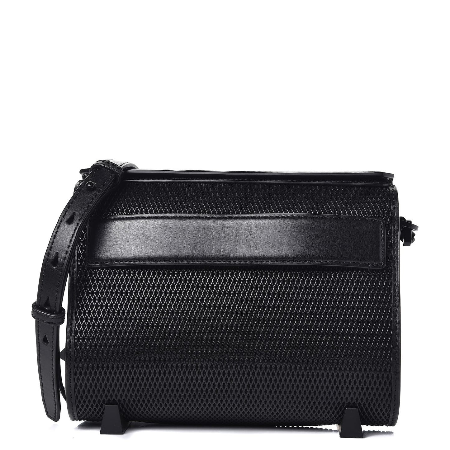 Calfskin Mesh MIni Chastity Crossbody Bag Black