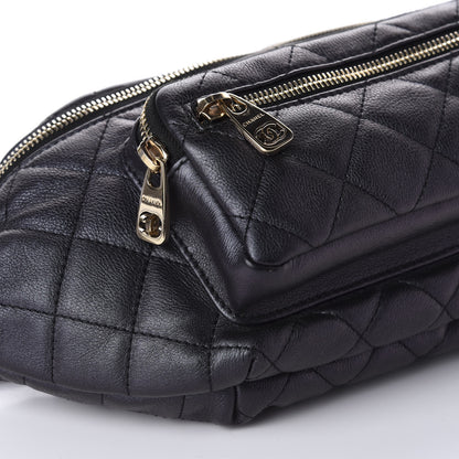 Chanel Iridescent Calfskin Quilted All About Waist Belt Bag Black 6 of 13